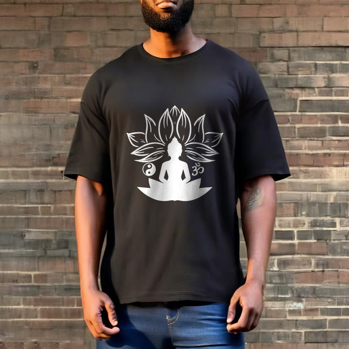 Camiseta con Buddha Stones, Om, Yin Yang, estatua de Buda sentado en loto, meditación - image 5