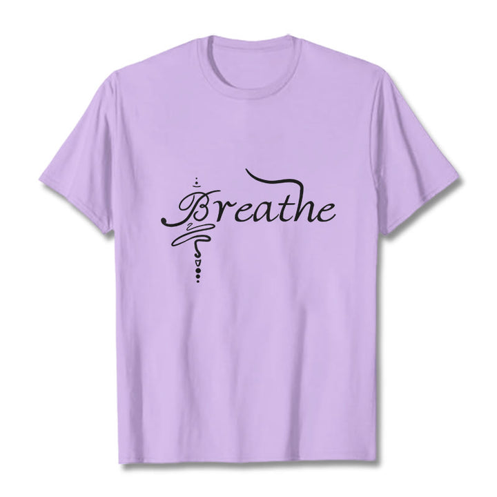 Camiseta con la palabra "Boutique Stones Breathe" de Buddha Stones - Ciruela - 2XL - image 16