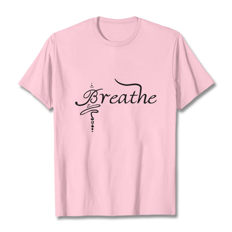 Camiseta con la palabra "Boutique Stones Breathe" de Buddha Stones - rosa claro - 2XL - image 12