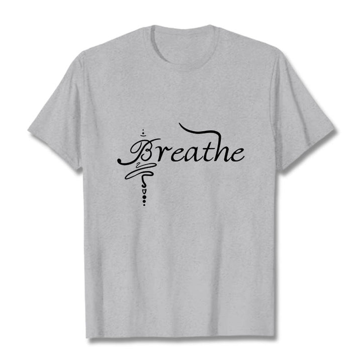 Camiseta con la palabra "Boutique Stones Breathe" de Buddha Stones - Gris claro - 2XL - image 20