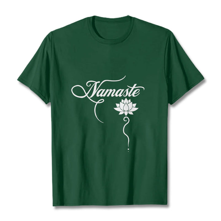 Camiseta Buddha Stones HELLO Hindi Lotus - Verde bosque - 2XL - image 0