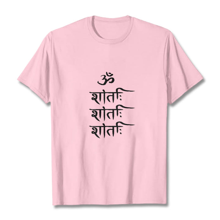 Camiseta con estampado sánscrito OM MANTRA de Buddha Stones - rosa claro - 2XL - image 12