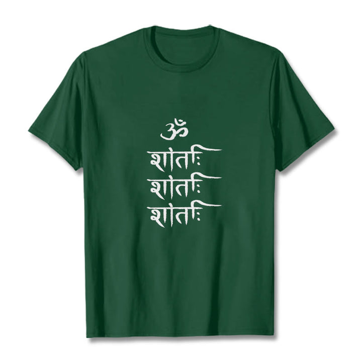 Camiseta con estampado sánscrito OM MANTRA de Buddha Stones - Verde bosque - 2XL - image 0