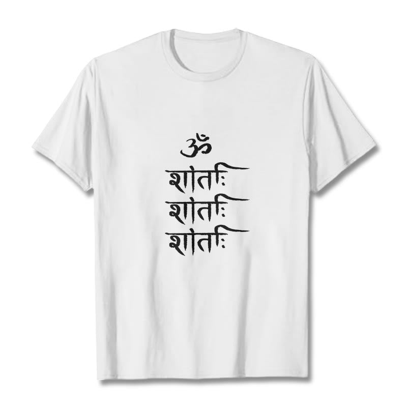 Camiseta con estampado sánscrito OM MANTRA de Buddha Stones - Blanco - 2XL - image 7