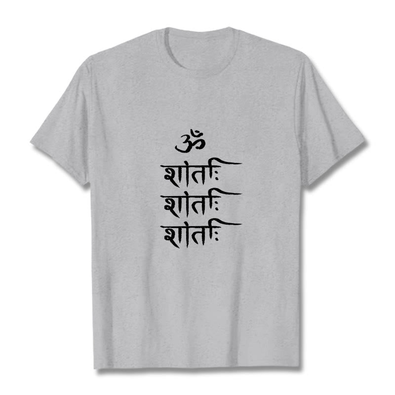 Camiseta con estampado sánscrito OM MANTRA de Buddha Stones - Gris claro - 2XL - image 19