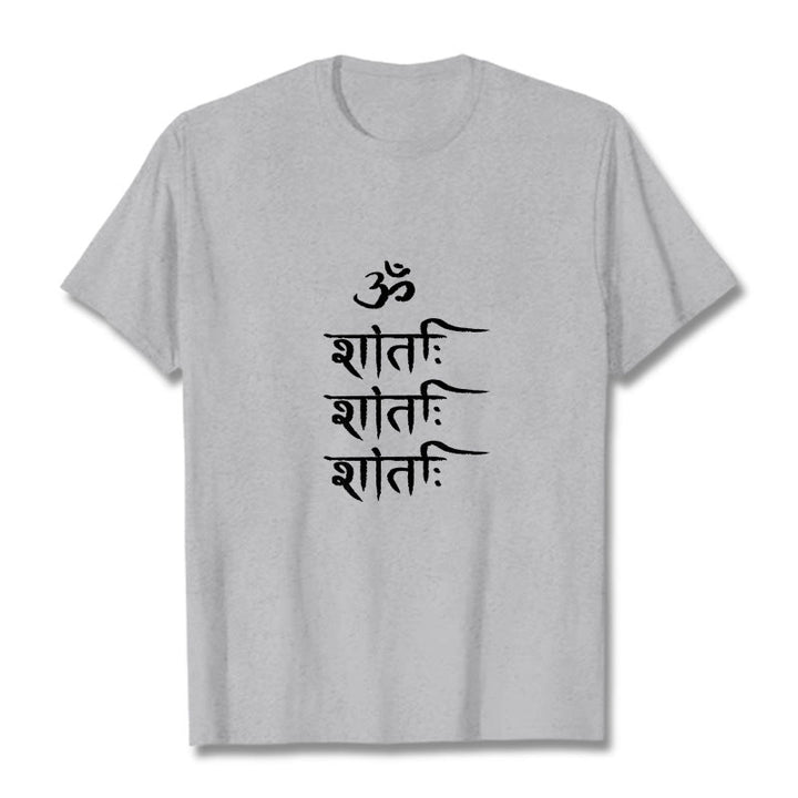 Camiseta con estampado sánscrito OM MANTRA de Buddha Stones - Gris claro - 2XL - image 19