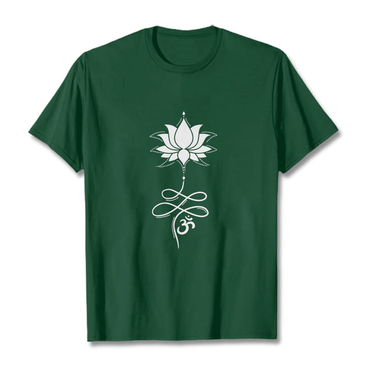 Camiseta sánscrita Buddha Stones Lotus OM - Verde bosque - 2XL - image 10