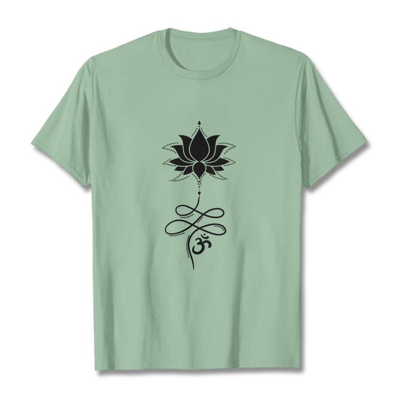 Camiseta sánscrita Buddha Stones Lotus OM - Verde pálido - 2XL - image 14