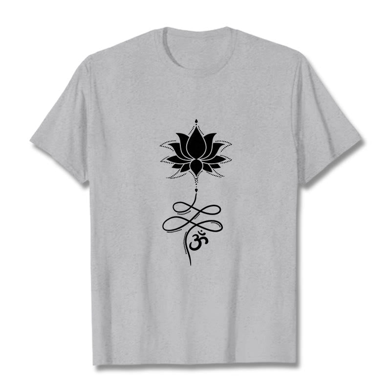 Camiseta sánscrita Buddha Stones Lotus OM - Gris claro - 2XL - image 19