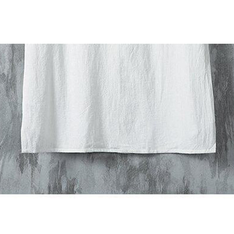 Camisa de lino y algodón de manga corta para hombre, estilo casual, con botones de rana chinos, estilo diario, Buddha Stones - image 7