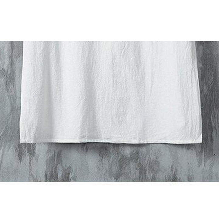 Camisa de lino y algodón de manga corta para hombre, estilo casual, con botones de rana chinos, estilo diario, Buddha Stones - image 7