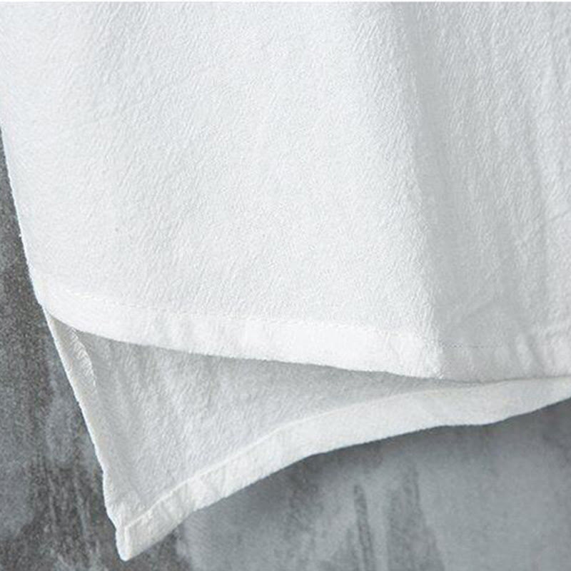 Camisa de lino y algodón de manga corta para hombre, estilo casual, con botones de rana chinos, estilo diario, Buddha Stones - image 4