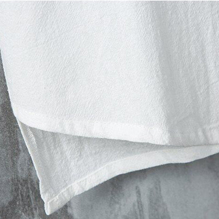 Camisa de lino y algodón de manga corta para hombre, estilo casual, con botones de rana chinos, estilo diario, Buddha Stones - image 4