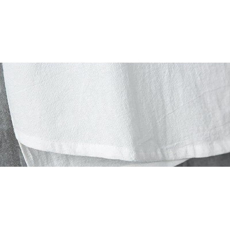 Camisa de lino y algodón de manga corta para hombre, estilo casual, con botones de rana chinos, estilo diario, Buddha Stones - image 9