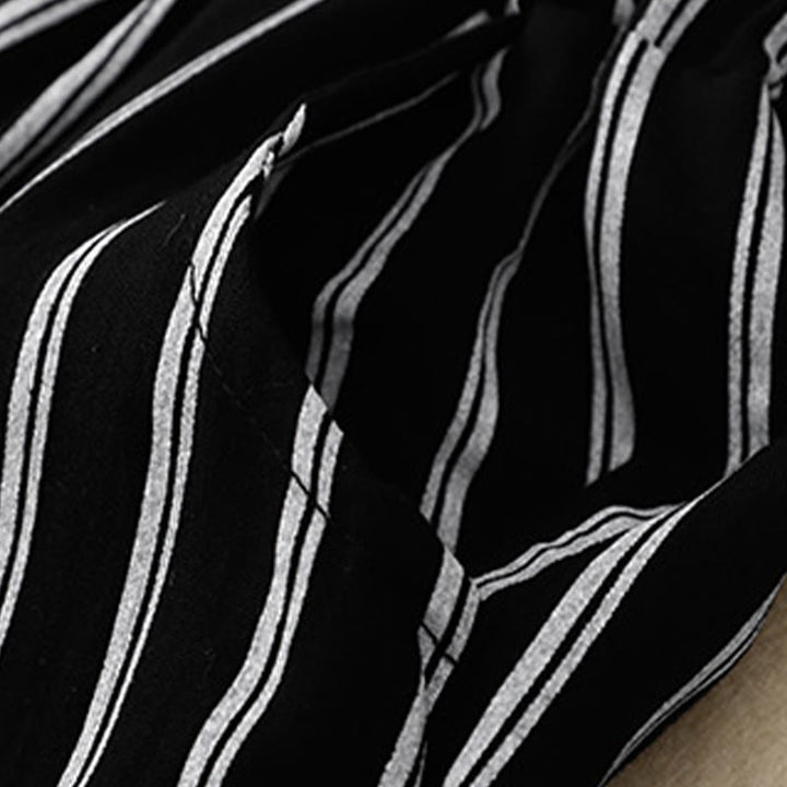 Pantalones anchos con cordones y rayas acrílicas informales de Buddha Stones para mujer con bolsillos - image 4