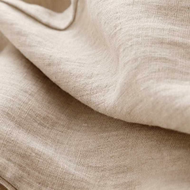 Pantalones harén de lino y algodón para mujer, informales, lisos, de verano , con bolsillos, de 7 a 8 botones - image 15