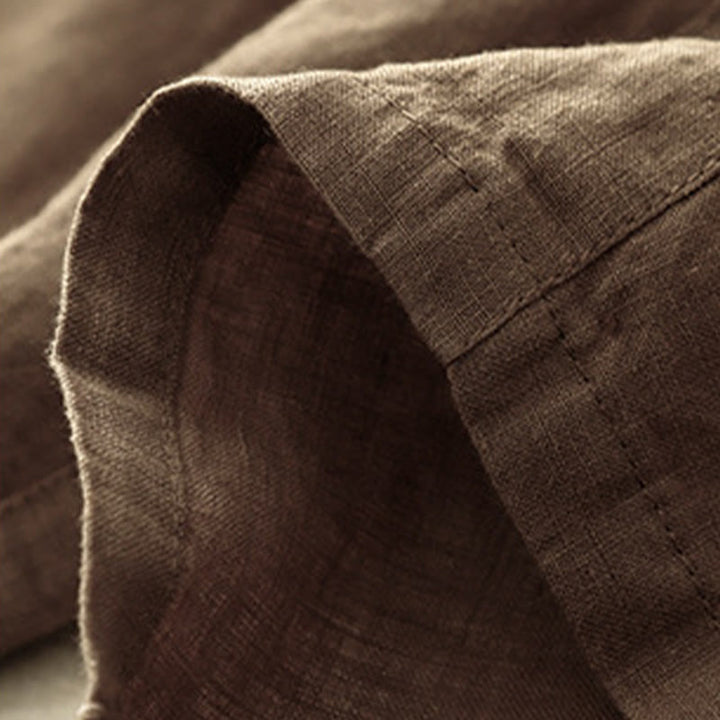 Pantalones harén de lino y algodón con bolsillos para mujer, de Buddha Stones, informales, lisos, de verano, con cordones, de largo 7-8 - image 6