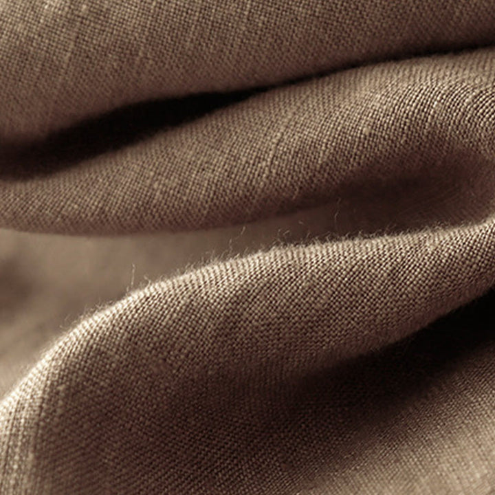 Pantalones harén de lino y algodón con bolsillos para mujer, de Buddha Stones, informales, lisos, de verano, con cordones, de largo 7-8 - image 9