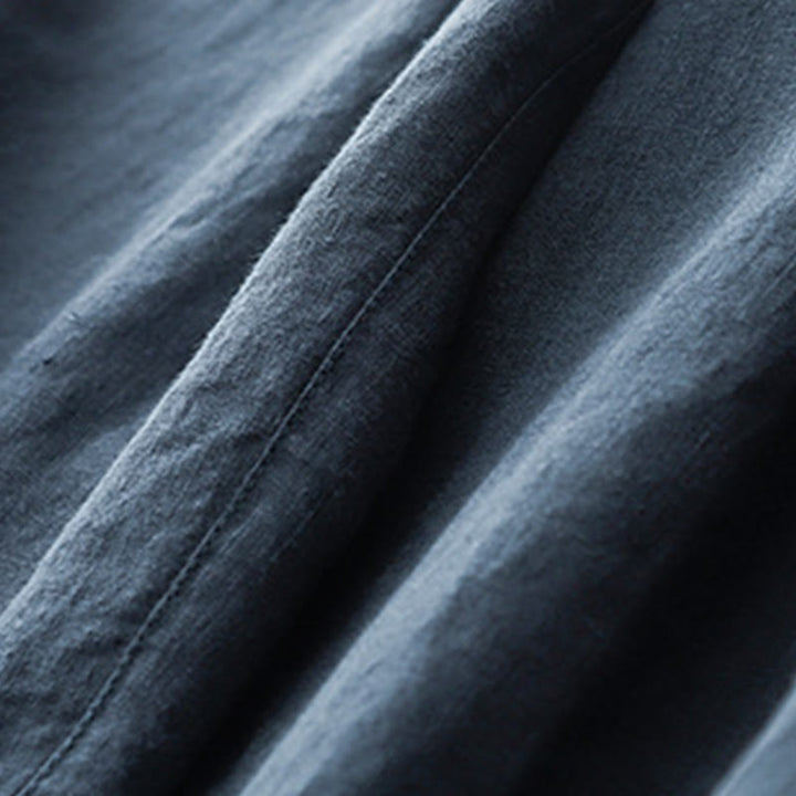 Pantalones harén de lino y algodón con bolsillos para mujer, de Buddha Stones, informales, lisos, de verano, con cordones, de largo 7-8 - image 17