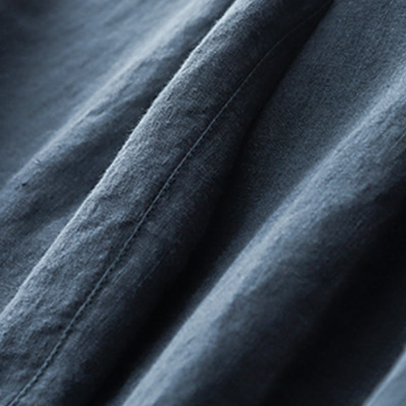 Pantalones harén de lino y algodón con bolsillos para mujer, de Buddha Stones, informales, lisos, de verano, con cordones, de largo 7-8 - image 17