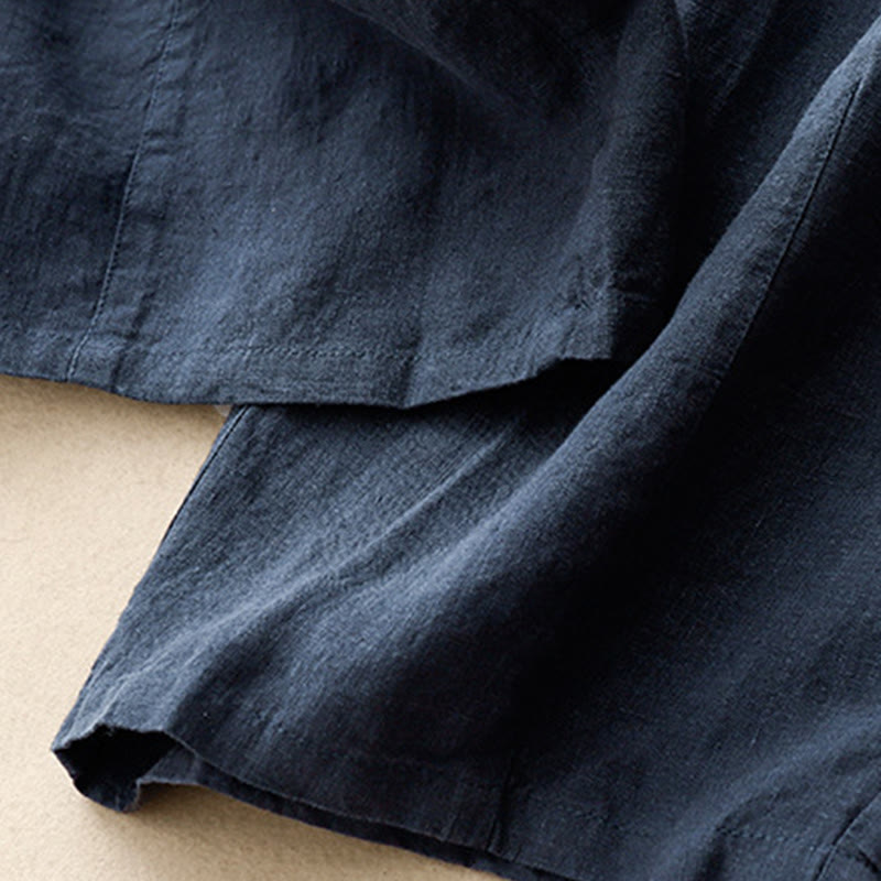 Pantalones harén de lino y algodón con bolsillos para mujer, de Buddha Stones, informales, lisos, de verano, con cordones, de largo 7-8 - image 11