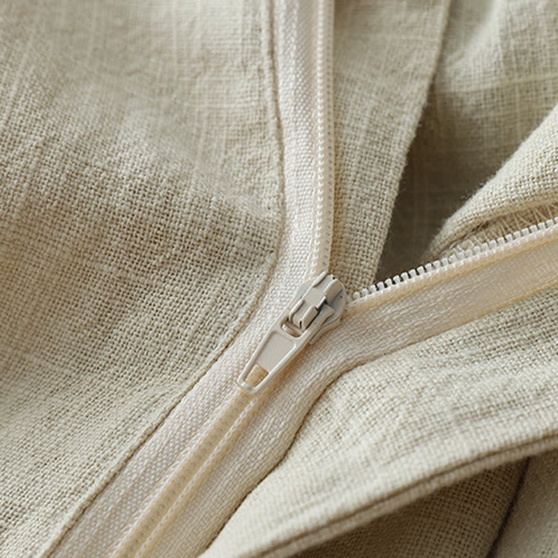 Pantalones casuales de pierna ancha de Buddha Stones con bolsillos para mujer, lisos y holgados, de longitud 7-8 - image 3