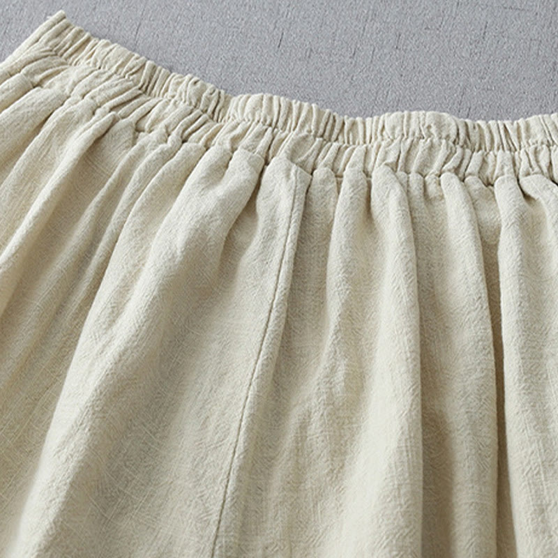 Pantalones casuales de pierna ancha de Buddha Stones con bolsillos para mujer, lisos y holgados, de longitud 7-8 - image 8