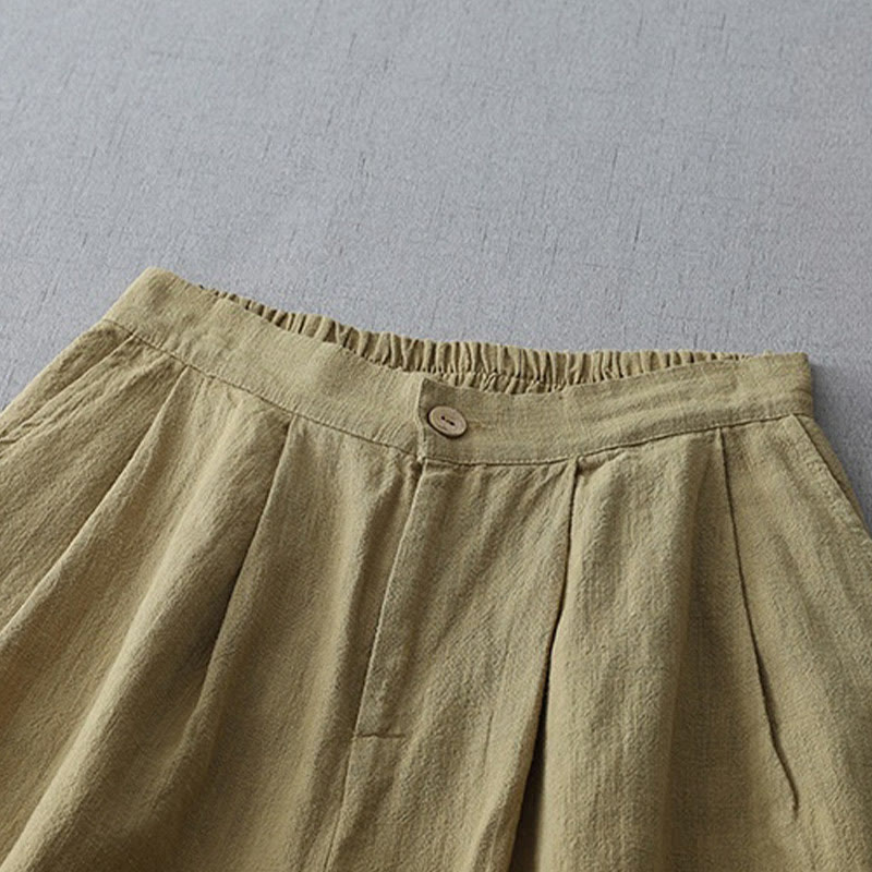 Pantalones casuales de pierna ancha de Buddha Stones con bolsillos para mujer, lisos y holgados, de longitud 7-8 - image 13