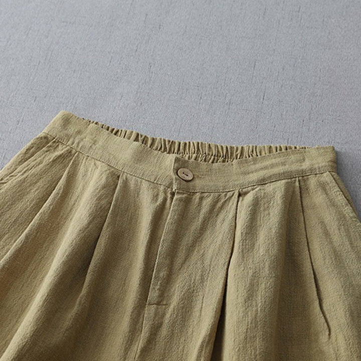 Pantalones casuales de pierna ancha de Buddha Stones con bolsillos para mujer, lisos y holgados, de longitud 7-8 - image 13