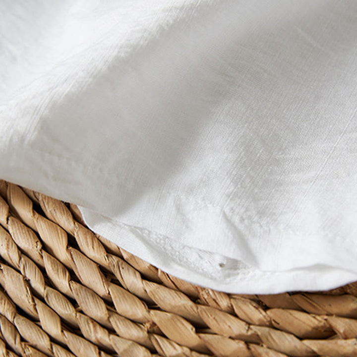 Camisa informal de lino y algodón con manga tres cuartos y diseño de flores bordadas con botones de rana para mujer - image 4