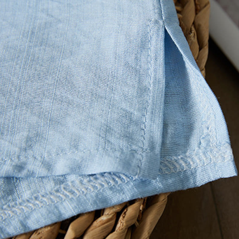 Camisa informal de lino y algodón con manga tres cuartos y diseño de flores bordadas con botones de rana para mujer - image 14