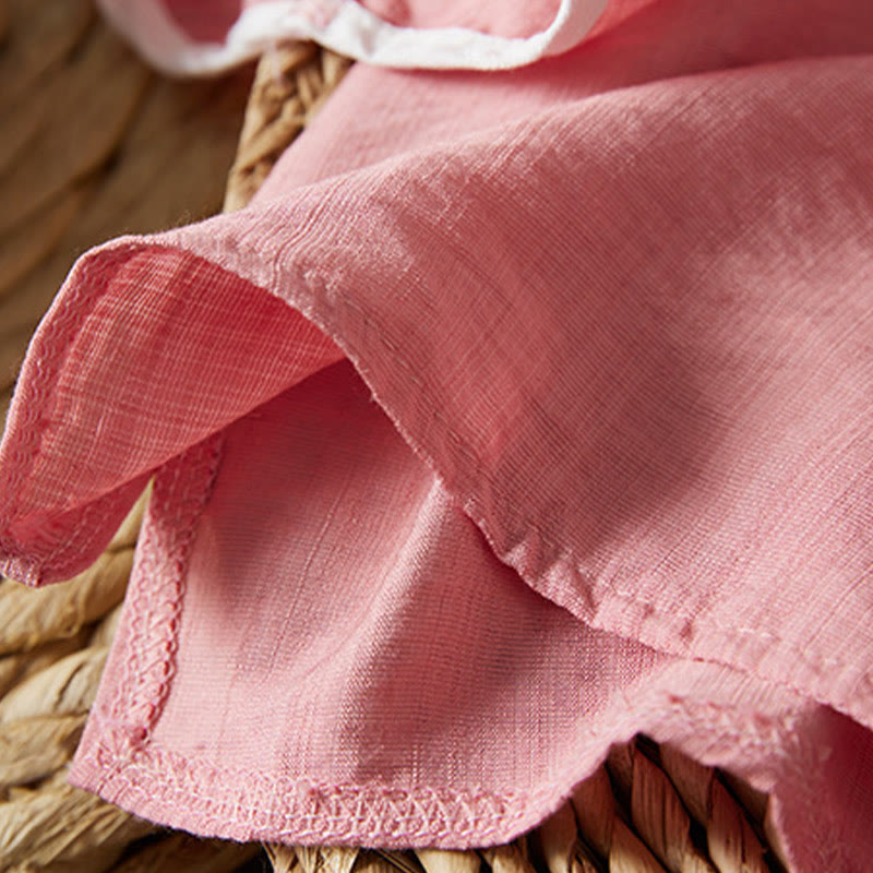 Camisa informal de lino y algodón con manga tres cuartos y diseño de flores bordadas con botones de rana para mujer - image 24