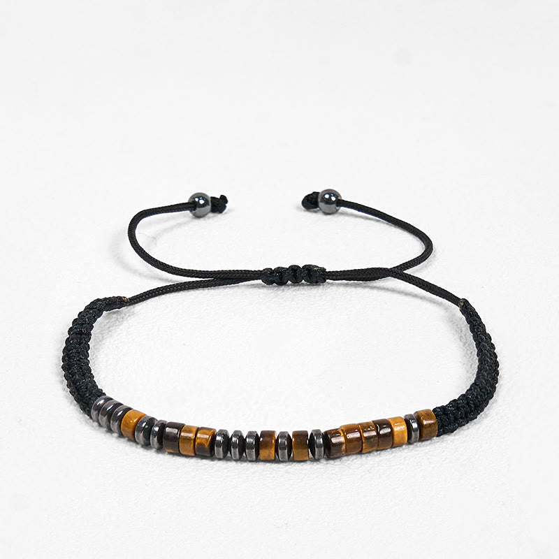 Juego de 3 pulseras protectoras de piedra de lava y ojo de tigre de Buddha Stones