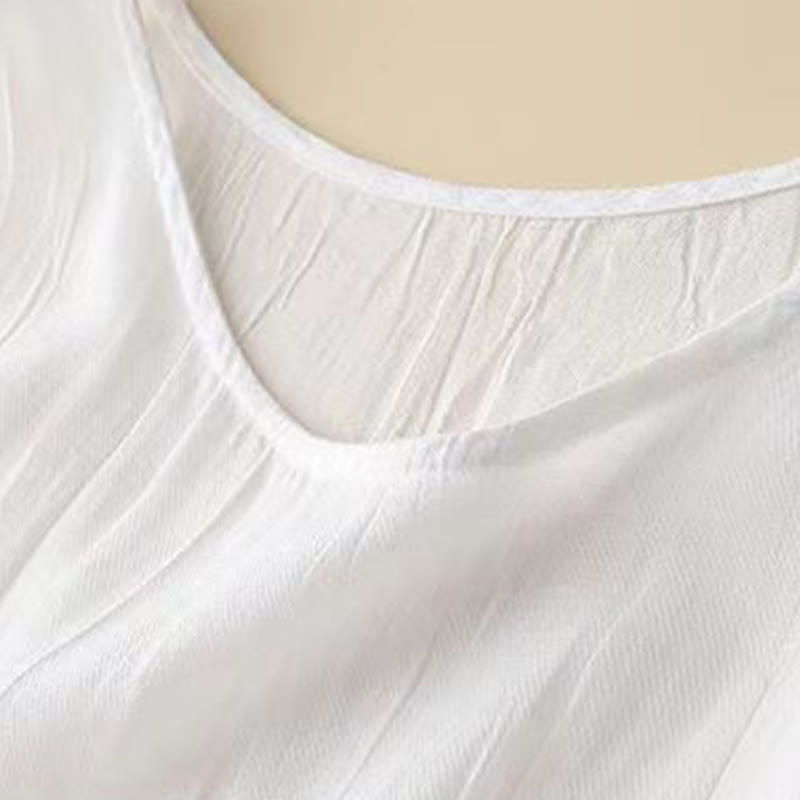 Vestido midi informal de acrílico sin mangas con bolsillos y cordón ajustable en la cintura, hecho a mano, con Buddha Stones - image 9