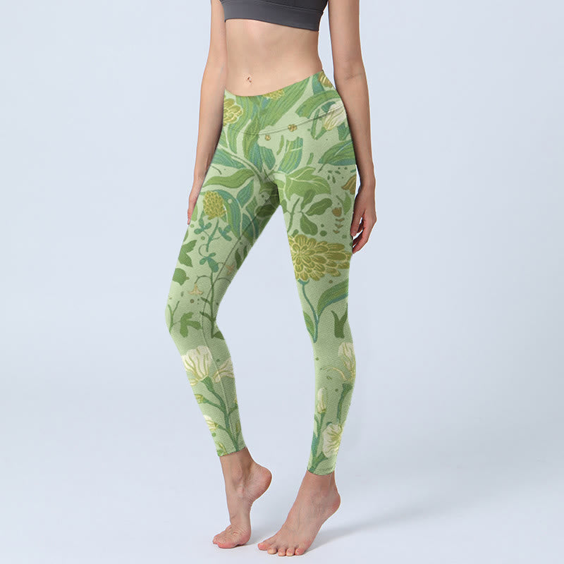 Leggings de yoga para mujer con estampado de Buddha Stones - Verde pálido - US18，UK/AU22，EU50 (4XL) - image 0