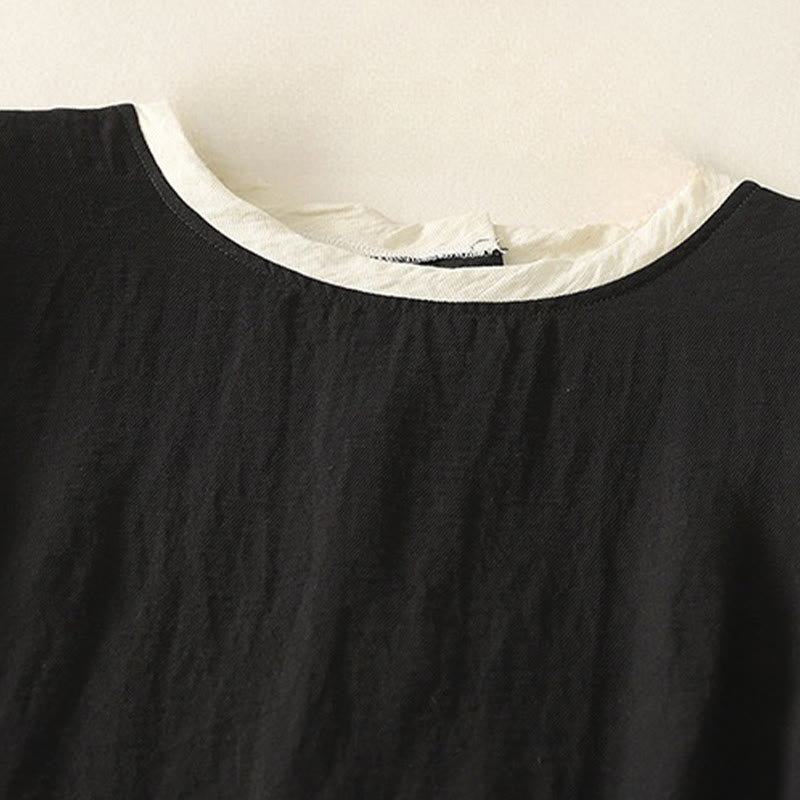 Vestido midi de poliéster sin mangas con bolsillos y diseño de botones hechos a mano con costuras casuales de Buddha Stones . - image 2