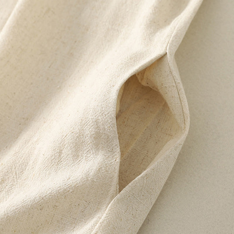 Vestido midi de poliéster sin mangas con bolsillos y diseño de botones hechos a mano con costuras casuales de Buddha Stones . - image 14