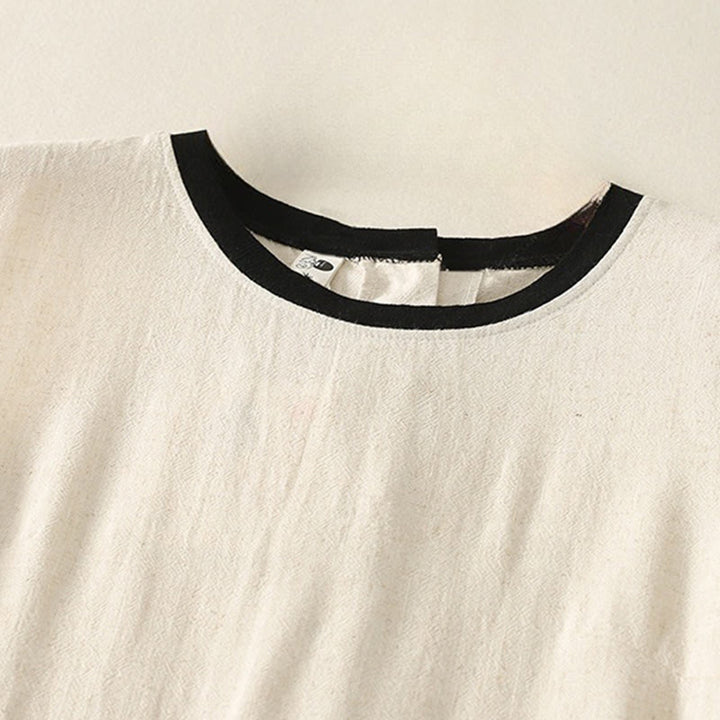 Vestido midi de poliéster sin mangas con bolsillos y diseño de botones hechos a mano con costuras casuales de Buddha Stones . - image 7