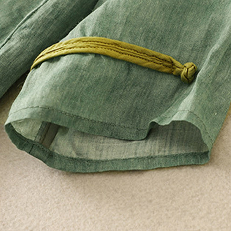 Vestido midi de acrílico con mangas tres cuartos y cuello alto bordado informal de verano con Buddha Stones - image 3