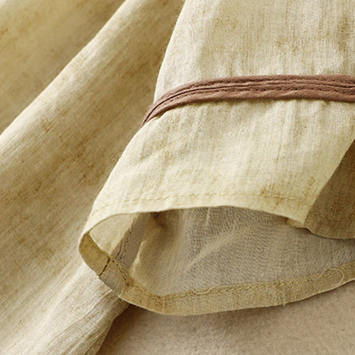 Vestido midi de acrílico con mangas tres cuartos y cuello alto bordado informal de verano con Buddha Stones - image 13