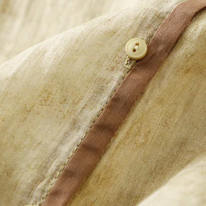 Vestido midi de acrílico con mangas tres cuartos y cuello alto bordado informal de verano con Buddha Stones - image 15