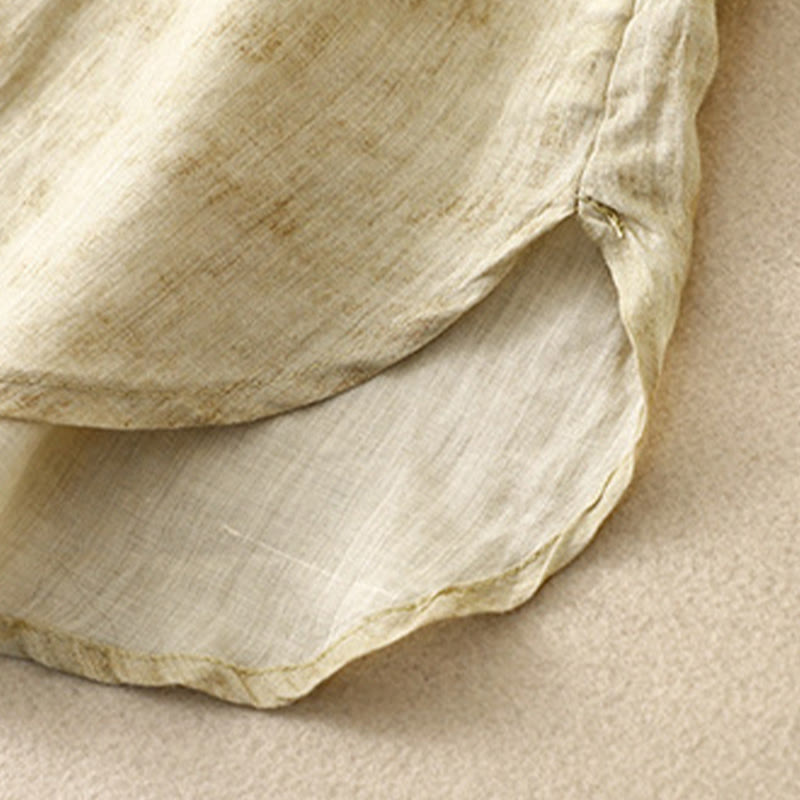 Vestido midi de acrílico con mangas tres cuartos y cuello alto bordado informal de verano con Buddha Stones - image 17