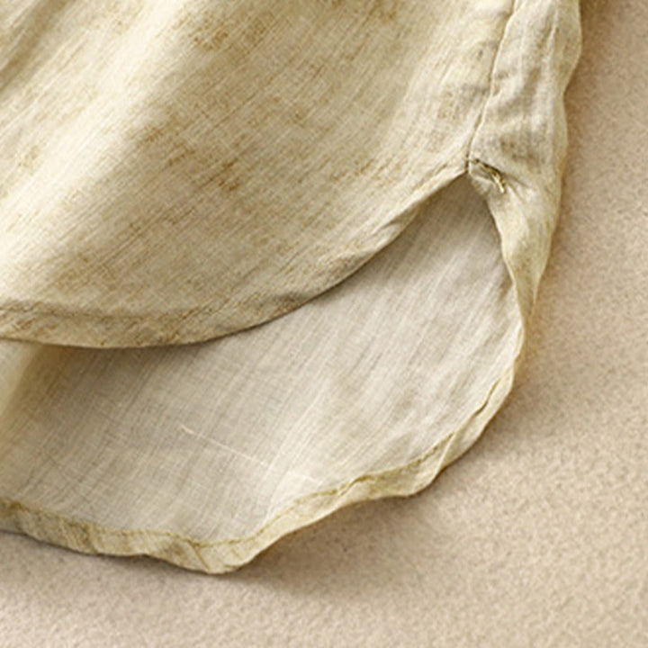 Vestido midi de acrílico con mangas tres cuartos y cuello alto bordado informal de verano con Buddha Stones - image 17