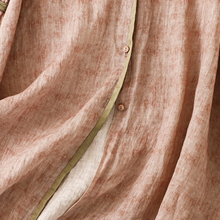 Vestido midi de acrílico con mangas tres cuartos y cuello alto bordado informal de verano con Buddha Stones - image 22