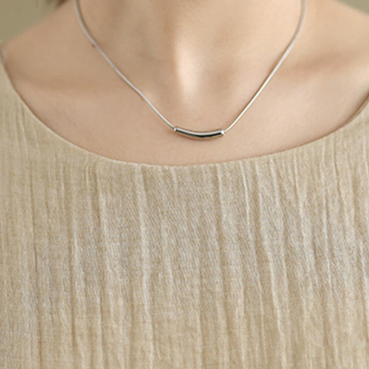 Vestido midi Buddha Stones de verano con diseño sencillo y cuello redondo, manga corta, mezcla de algodón y lino, de doble capa - image 7