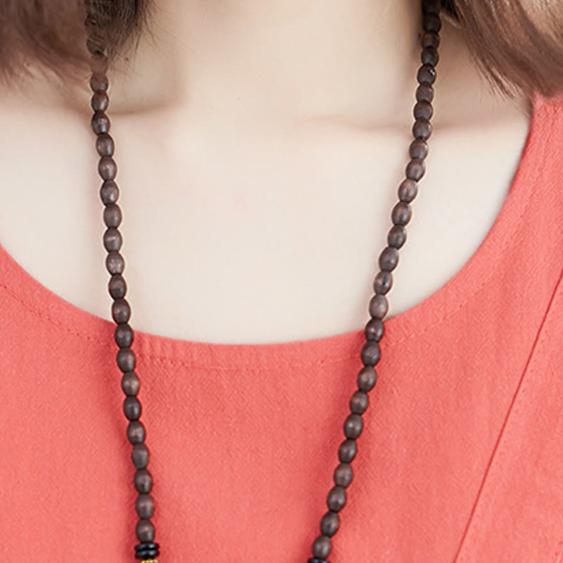 Vestido midi informal de verano con cuello redondo, manga corta, de lino y algodón, con cordones y bolsillos , de Buddha Stones - image 11