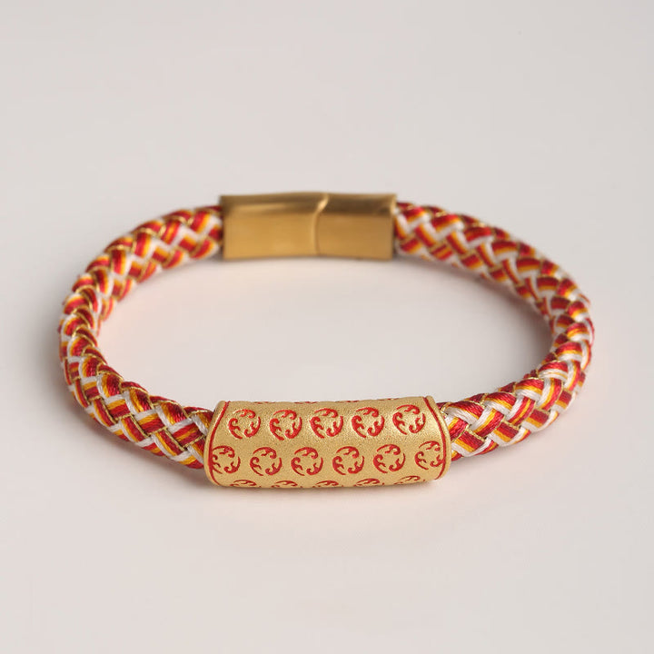Pulsera tibetana con Buddha Stones y ruedas calientes, varios colores, cuerda, nudo de diamante, hebilla de la suerte