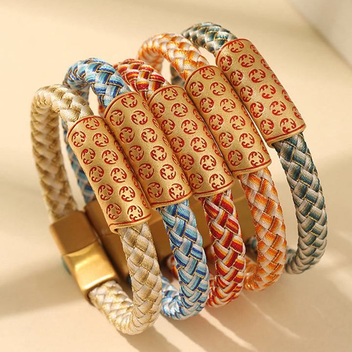 Pulsera tibetana con Buddha Stones y ruedas calientes, varios colores, cuerda, nudo de diamante, hebilla de la suerte