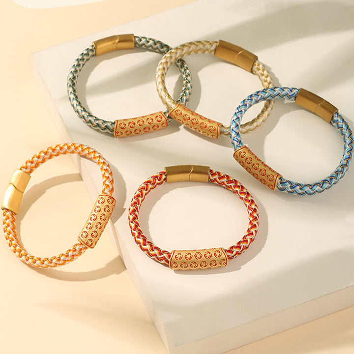 Pulsera tibetana con Buddha Stones y ruedas calientes, varios colores, cuerda, nudo de diamante, hebilla de la suerte