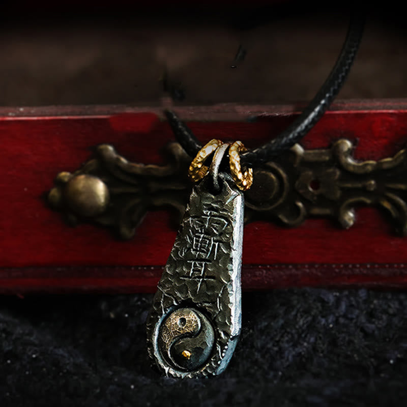 Collar con colgante de armonía con diseño de Yin Yang y Osa Mayor en plata de ley 999 y oro de 24 quilates con Buddha Stones - image 2